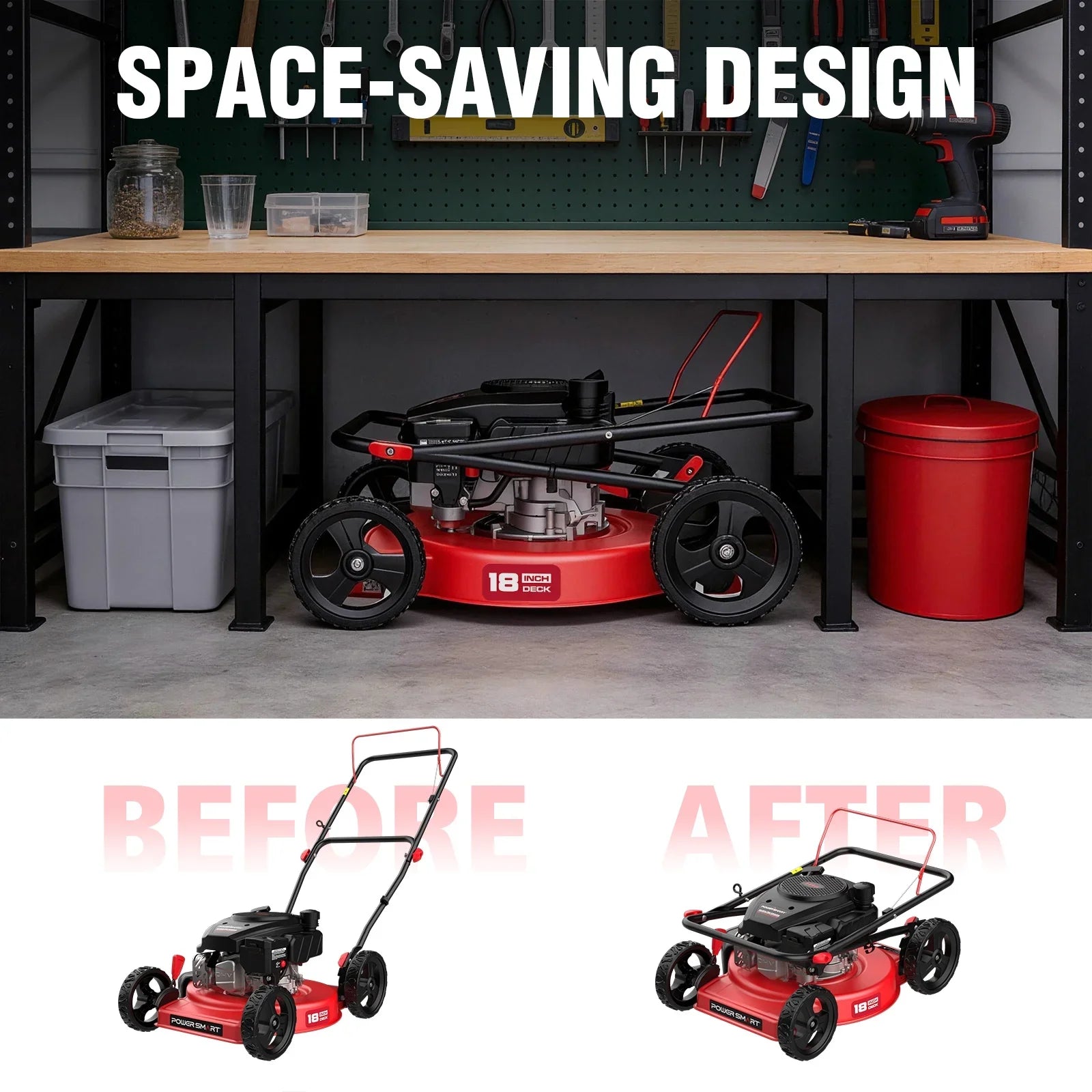 18'' 144cc Gas Push 2-in-1 Lawn Mower DB8618C