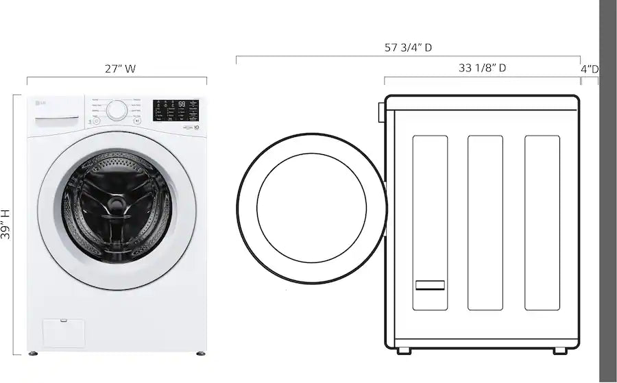 LG - 5.0 Cu. Ft. High-Efficiency Stackable Front Load Washer with 6 Motion Technology - White